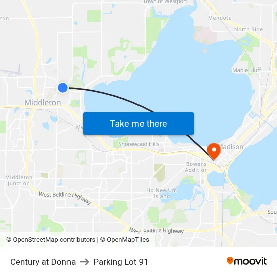 Century at Donna to Parking Lot 91 map