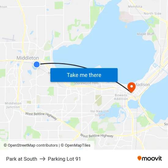 Park at South to Parking Lot 91 map