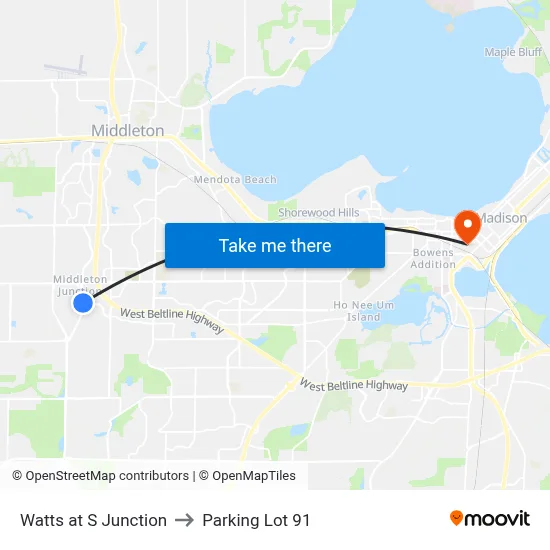 Watts at S Junction to Parking Lot 91 map