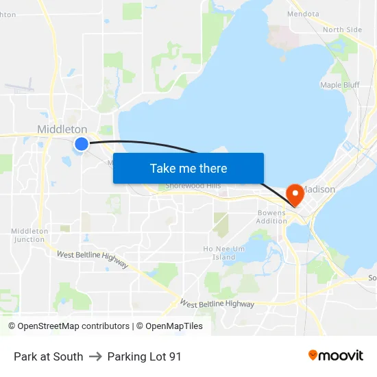 Park at South to Parking Lot 91 map