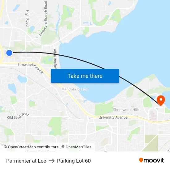 Parmenter at Lee to Parking Lot 60 map