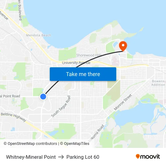 Whitney-Mineral Point to Parking Lot 60 map