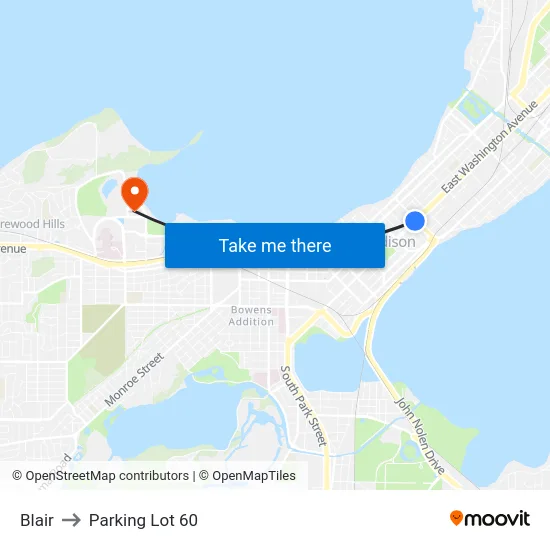Blair to Parking Lot 60 map