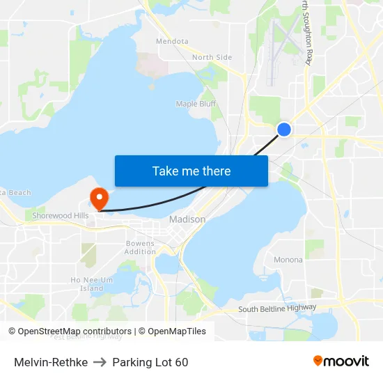 Melvin-Rethke to Parking Lot 60 map