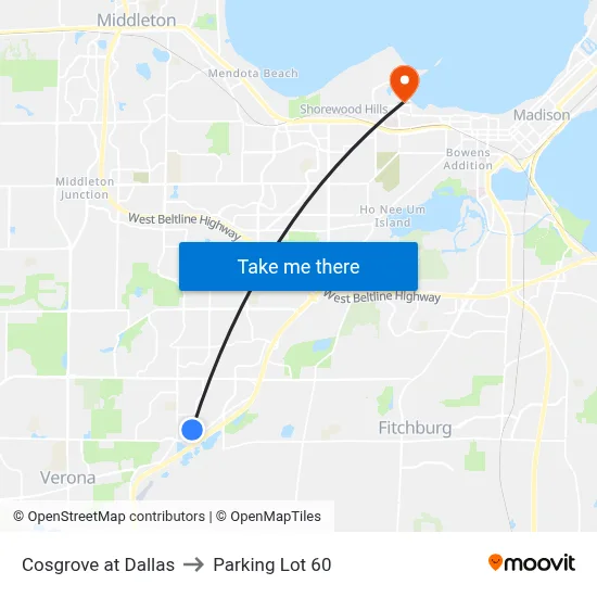 Cosgrove at Dallas to Parking Lot 60 map