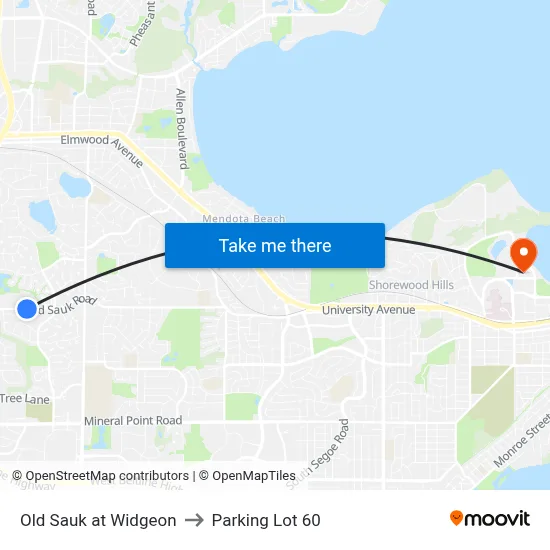 Old Sauk at Widgeon to Parking Lot 60 map
