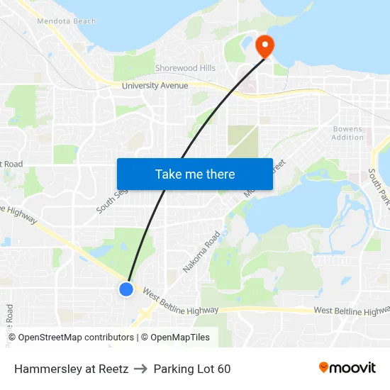 Hammersley at Reetz to Parking Lot 60 map