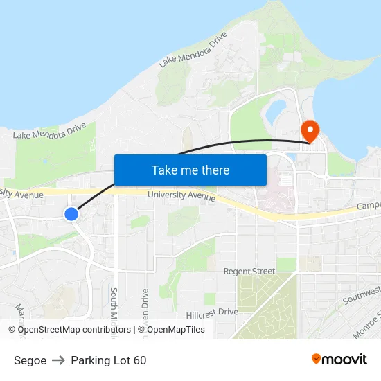 Segoe to Parking Lot 60 map