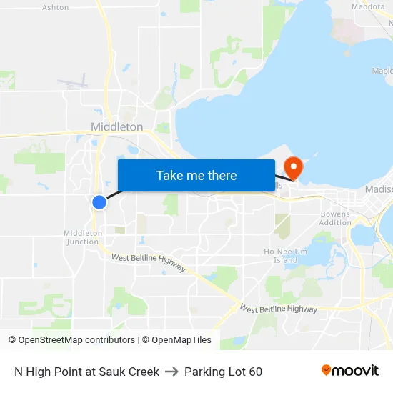 N High Point at Sauk Creek to Parking Lot 60 map