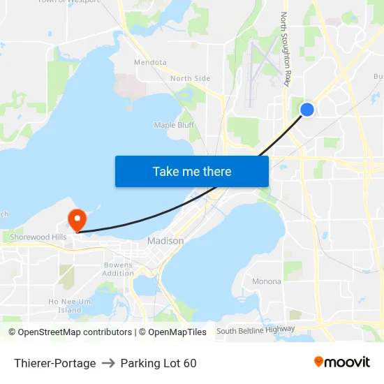 Thierer-Portage to Parking Lot 60 map