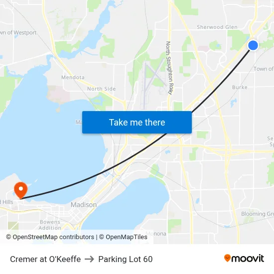 Cremer at O'Keeffe to Parking Lot 60 map