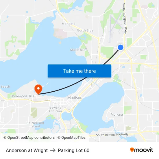 Anderson at Wright to Parking Lot 60 map