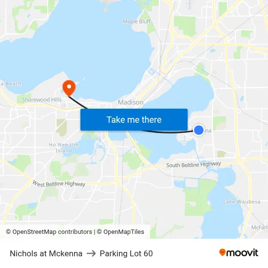 Nichols at Mckenna to Parking Lot 60 map