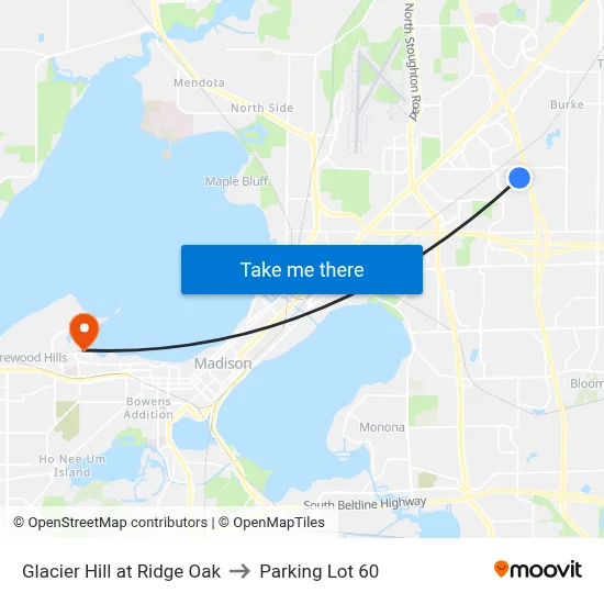 Glacier Hill at Ridge Oak to Parking Lot 60 map