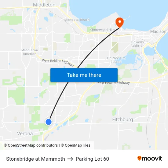 Stonebridge at Mammoth to Parking Lot 60 map