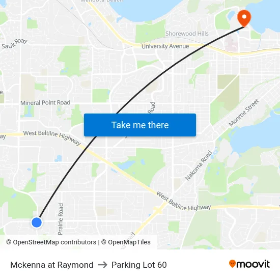 Mckenna at Raymond to Parking Lot 60 map