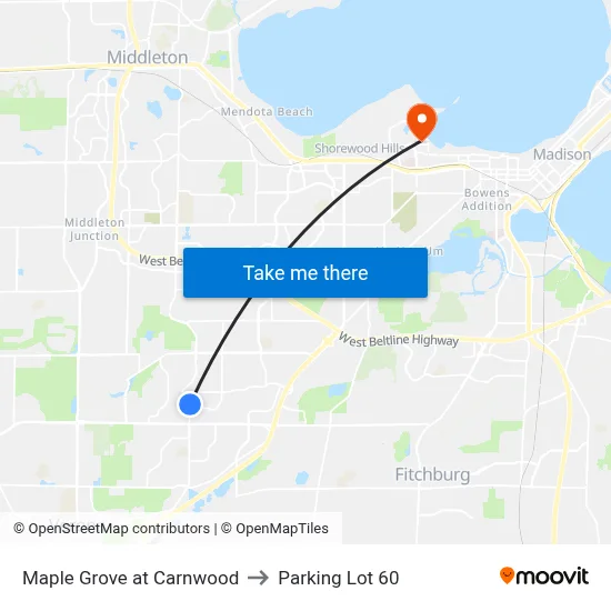 Maple Grove at Carnwood to Parking Lot 60 map