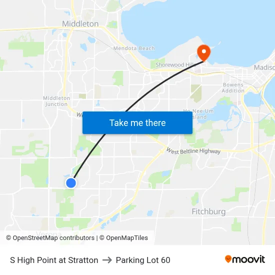 S High Point at Stratton to Parking Lot 60 map