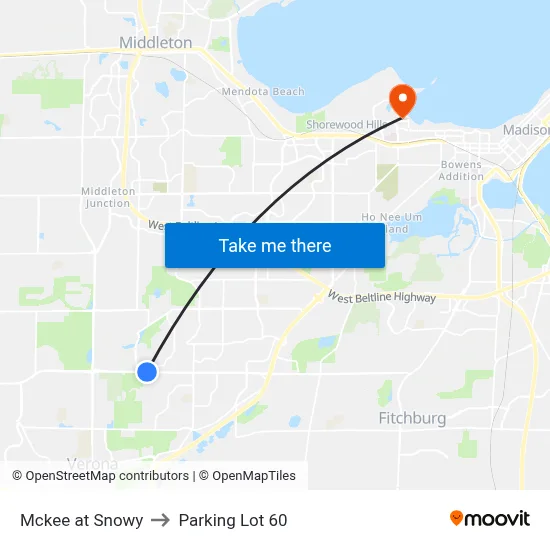 Mckee at Snowy to Parking Lot 60 map