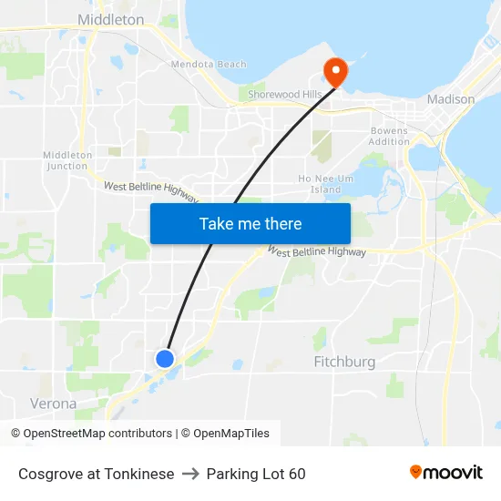 Cosgrove at Tonkinese to Parking Lot 60 map