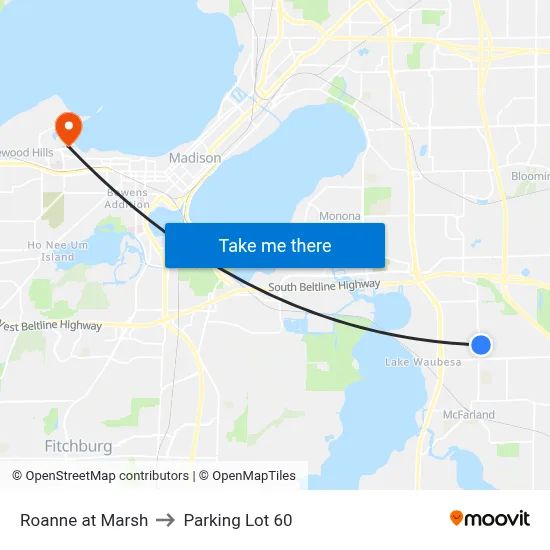 Roanne at Marsh to Parking Lot 60 map