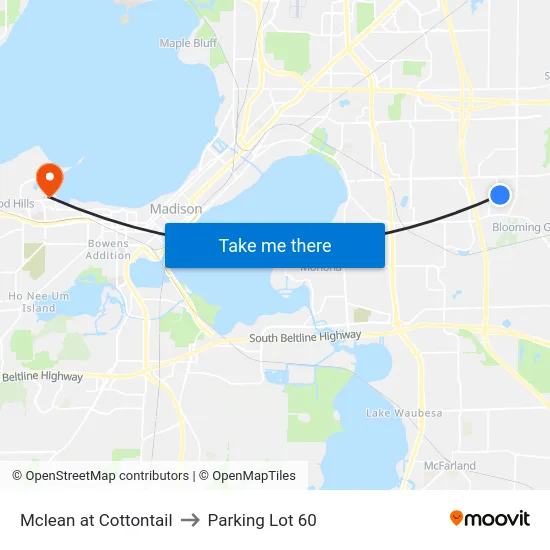 Mclean at Cottontail to Parking Lot 60 map