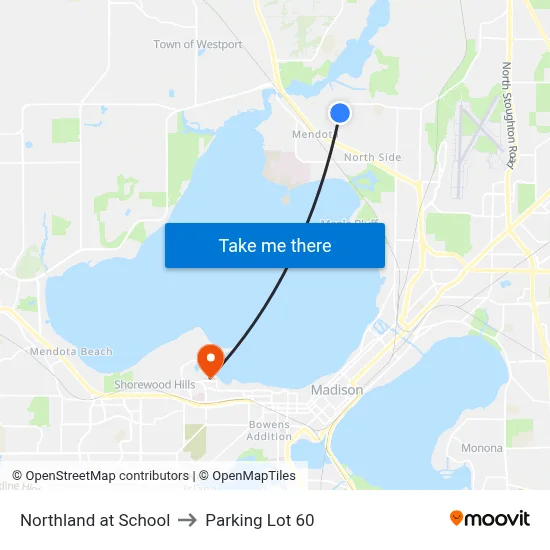 Northland at School to Parking Lot 60 map