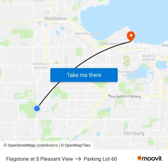 Flagstone at S Pleasant View to Parking Lot 60 map