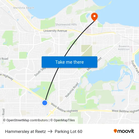 Hammersley at Reetz to Parking Lot 60 map