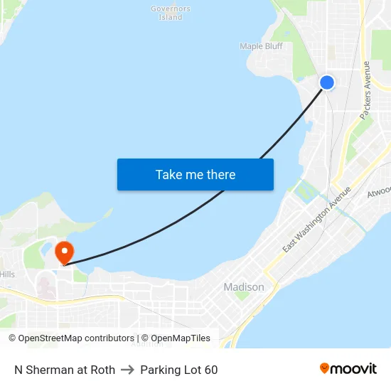 N Sherman at Roth to Parking Lot 60 map