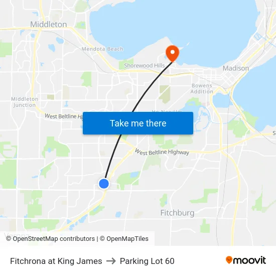 Fitchrona at King James to Parking Lot 60 map