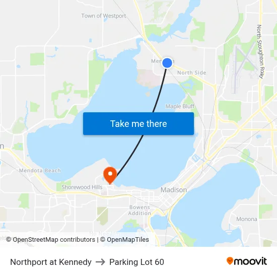 Northport at Kennedy to Parking Lot 60 map