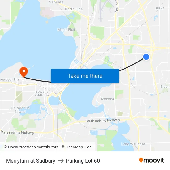Merryturn at Sudbury to Parking Lot 60 map