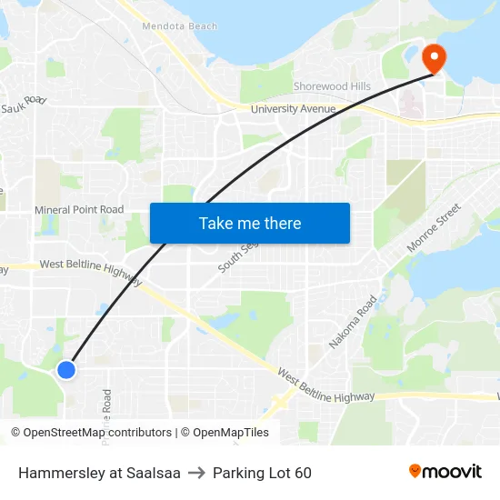 Hammersley at Saalsaa to Parking Lot 60 map