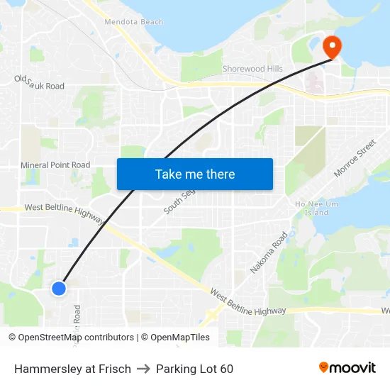 Hammersley at Frisch to Parking Lot 60 map