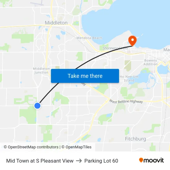 Mid Town at S Pleasant View to Parking Lot 60 map