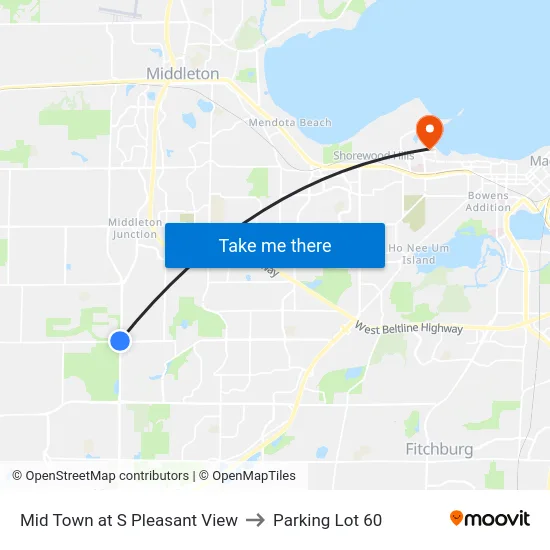 Mid Town at S Pleasant View to Parking Lot 60 map