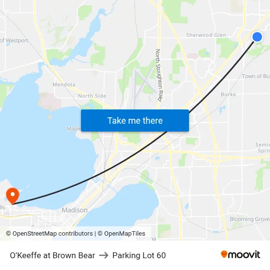 O'Keeffe at Brown Bear to Parking Lot 60 map