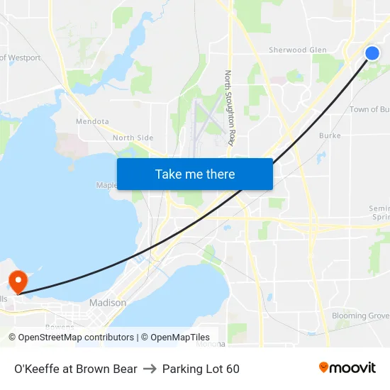 O'Keeffe at Brown Bear to Parking Lot 60 map