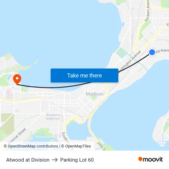Atwood at Division to Parking Lot 60 map