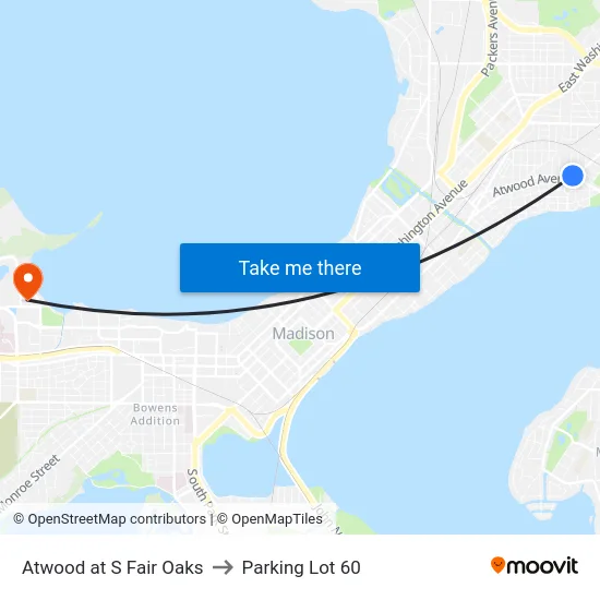 Atwood at S Fair Oaks to Parking Lot 60 map