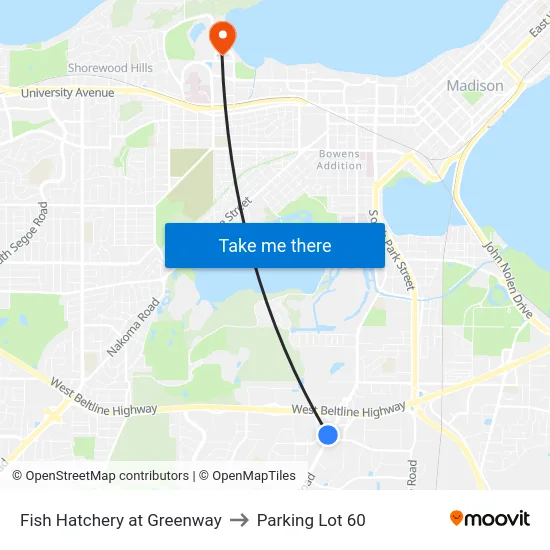 Fish Hatchery at Greenway to Parking Lot 60 map