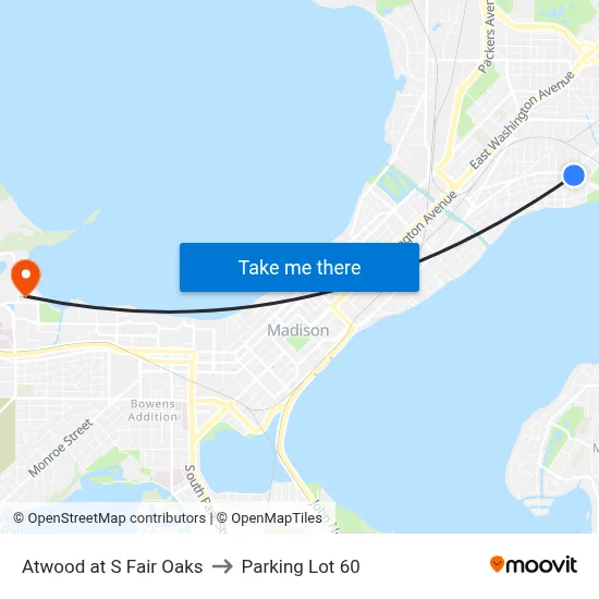 Atwood at S Fair Oaks to Parking Lot 60 map