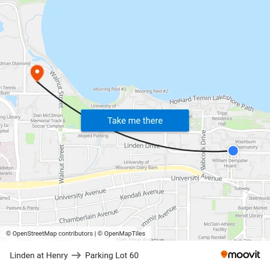 Linden at Henry to Parking Lot 60 map