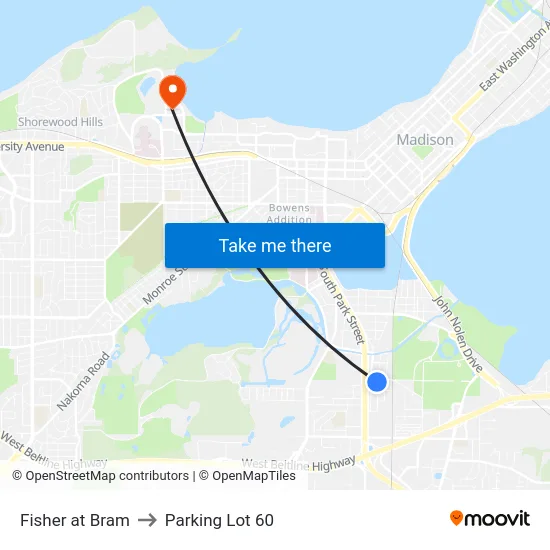 Fisher at Bram to Parking Lot 60 map