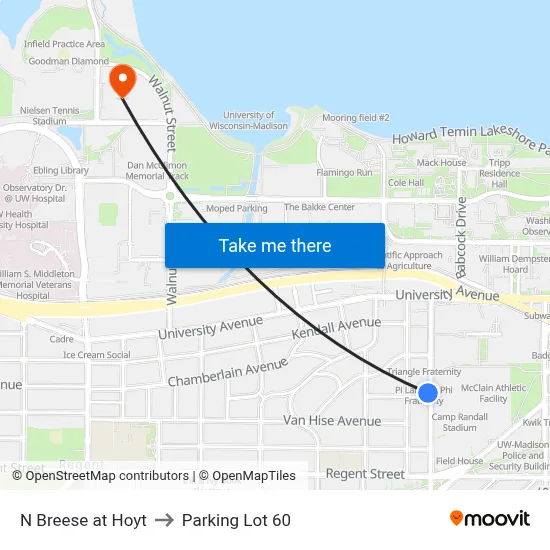 N Breese at Hoyt to Parking Lot 60 map