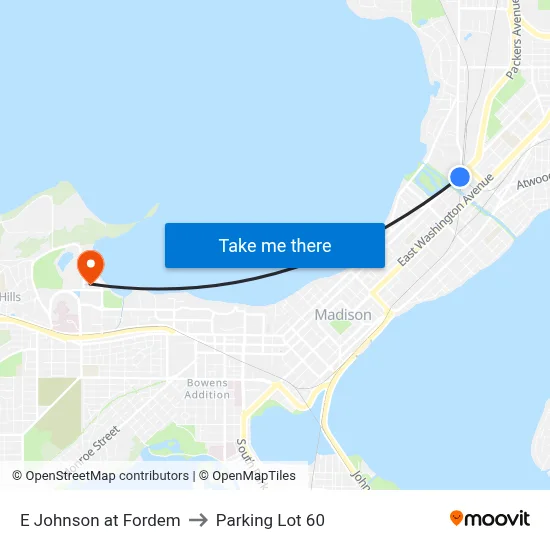 E Johnson at Fordem to Parking Lot 60 map