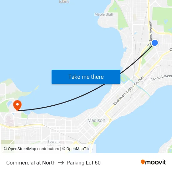 Commercial at North to Parking Lot 60 map