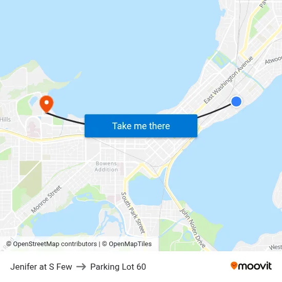 Jenifer at S Few to Parking Lot 60 map