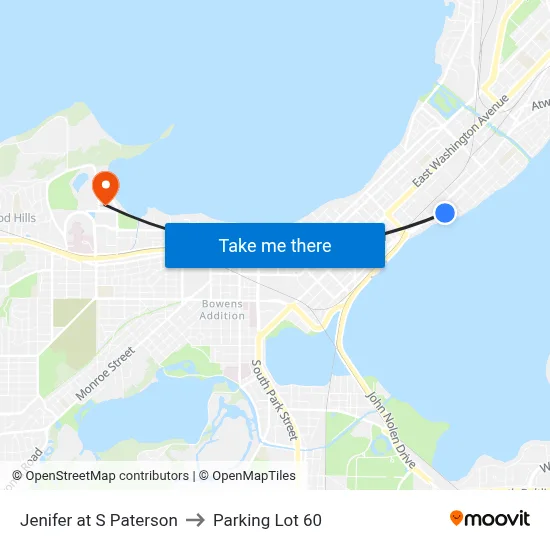 Jenifer at S Paterson to Parking Lot 60 map